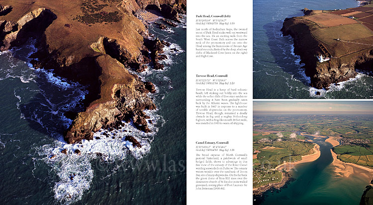 Aerial Coast of Cornwall, South west England: Park Head, Trevose Head, Camel Estuary