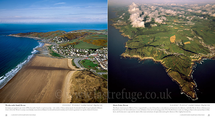 Aerial Coast of Devon, South west England: Woolacombe, Morte Point