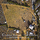 Aerial views of glastonbury festival 2003 and 2002