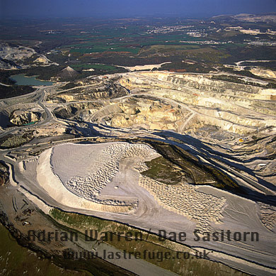 Aerial photo of China Clay Quarries, St. Austell, cornwall