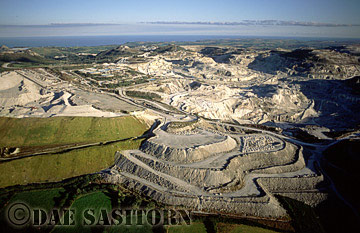 Aerial image of China Clay Quarries, St. Austell, cornwall