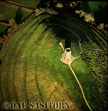 Aerial photo of Glastonbury Tor, Somerset