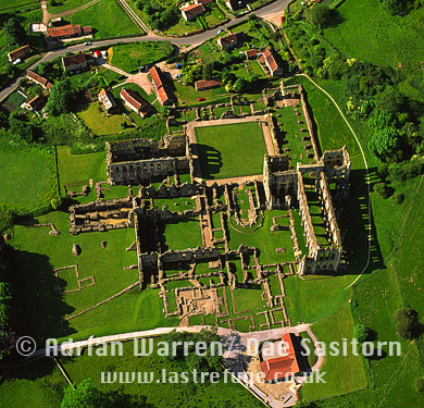 Aerial image of Rievaulx Abbey, North Yorkshire