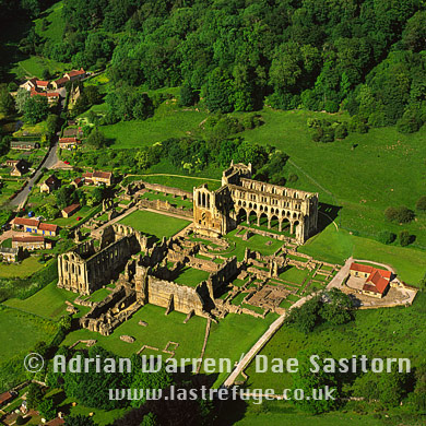 Aerial photo of Rievaulx Abbey, North Yorkshire