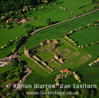 Aerial image of RByland Abbey, North Yorkshire