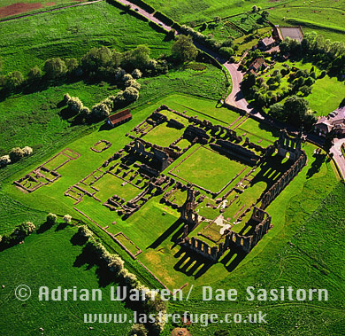 Aerial photo of byland Abbey, North Yorkshire