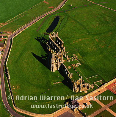 Aerial image of Whitby Abbey, North Yorkshire