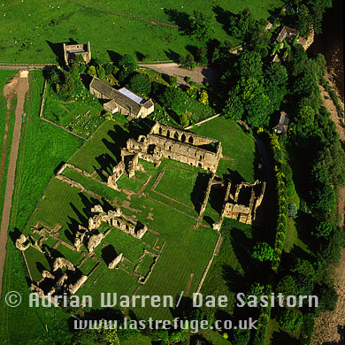 Aerial photo of Easby Abbey, North Yorkshire