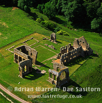 Aerial image of Easby Abbey, North Yorkshire