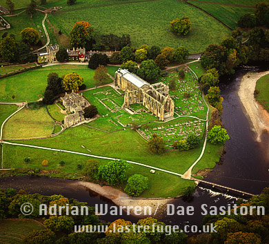Aerial photo of Bolton Priory, North Yorkshire