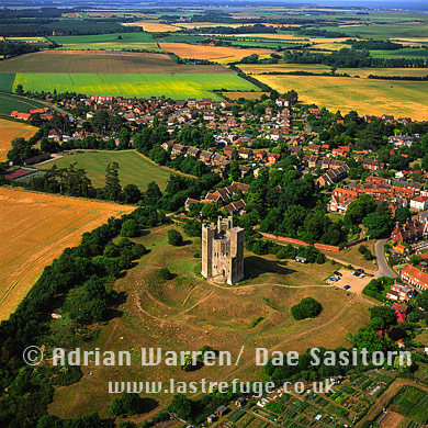 Aerial image of Orford Castle, Suffolk, East Anglia