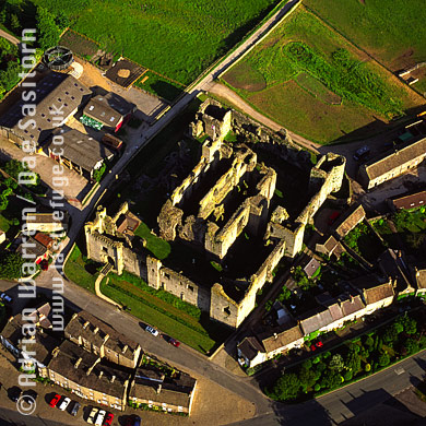 Aerial view of Middleham Castle, Yorkshire Dales, North Yorkshire