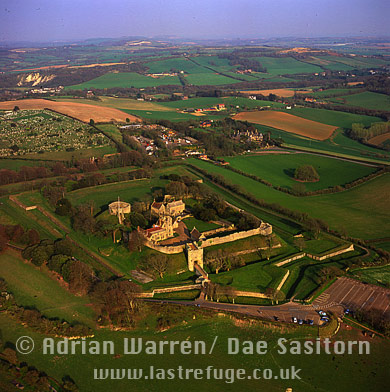 Aerial photo of Carisbrooke Castle, Isle of Wight