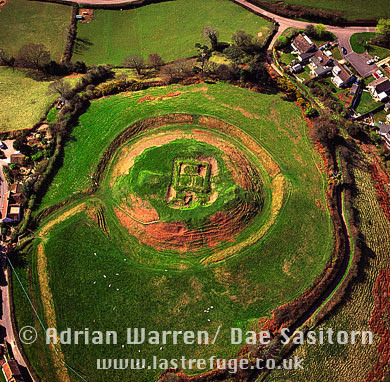 Aerial photo of Nether Stowey CAstle, Somerset