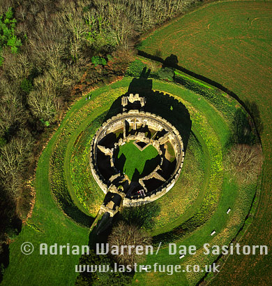 Aerial image of Restomel Castle, Cornwall