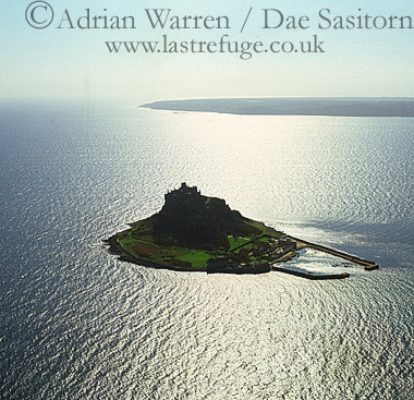 Aerial image of St. Michael's Mount, Cornwall