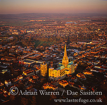 Aerial  photo of Chichester Cathedral, Chichester, West Sussex, England