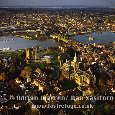 Aerial image of Rochester, Rochester Cathedral and Castle, Kent, England