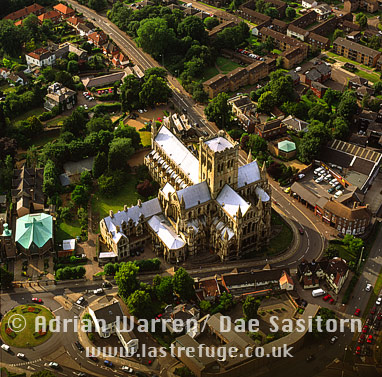 Aerial view of Norwich Church; Norwich; Norfolk; England