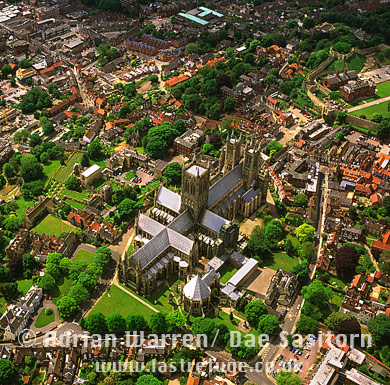 Aerial picture of Lincoln Cathedral, Lincolnshire, England