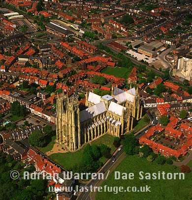 Aerial image of Beverley Minster, Lincolnshire, England