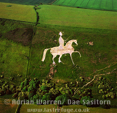 Aerial view of Osmington White Horse, Osmington, Dorset
