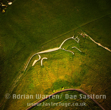 Aerial picture of Uffington White Horse, Oxfordshire, England