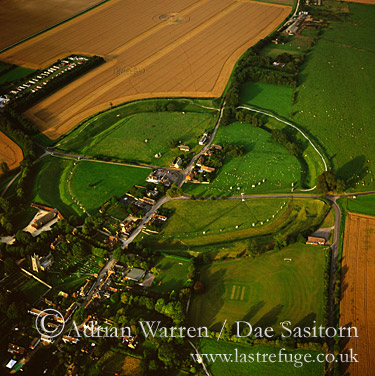 Aerial view of Avebury Stone Circles, Wiltshire, england