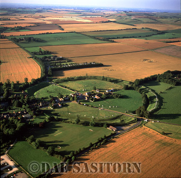 Aerial photo of Avebury Stone Circles, Wiltshire, england