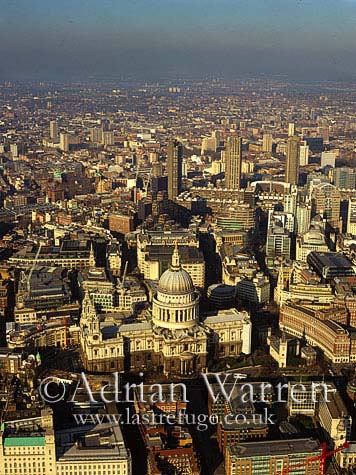 Aerial view of St. Paul's Cathedral and City of London, England 
  :aw_london02