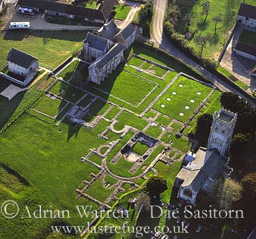 aerial photo Muchelney Abbey, Somerset, awuk143a
