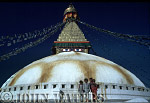 JWnepal29 : Stupa and prayer flags at Bodnath shrine, Kathmandu, Nepal