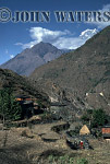 c-JWnepal70 : Small hamlet on trail down to Kali Gandaki river valley, Nepal