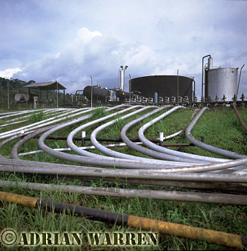 AW_Waorani1117, Waorani Indians : Texaco oil installation, rio Cononaco, Ecuador, 2002