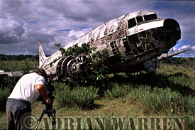 Adrian Warren filming DC3 Wreck near Auyantepui