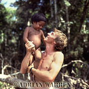 Waorani boy with Adrian Warren